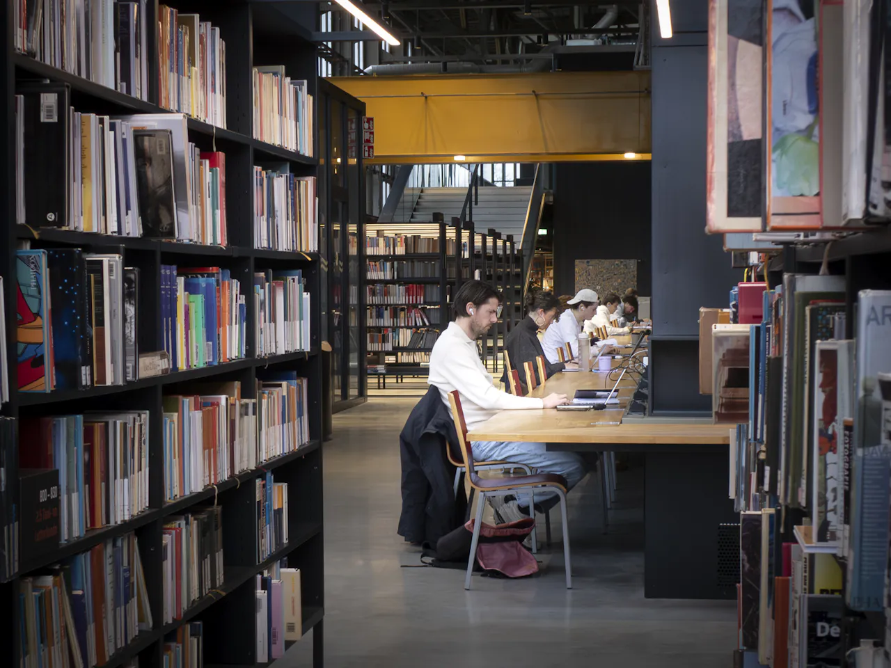 Students working together around a table